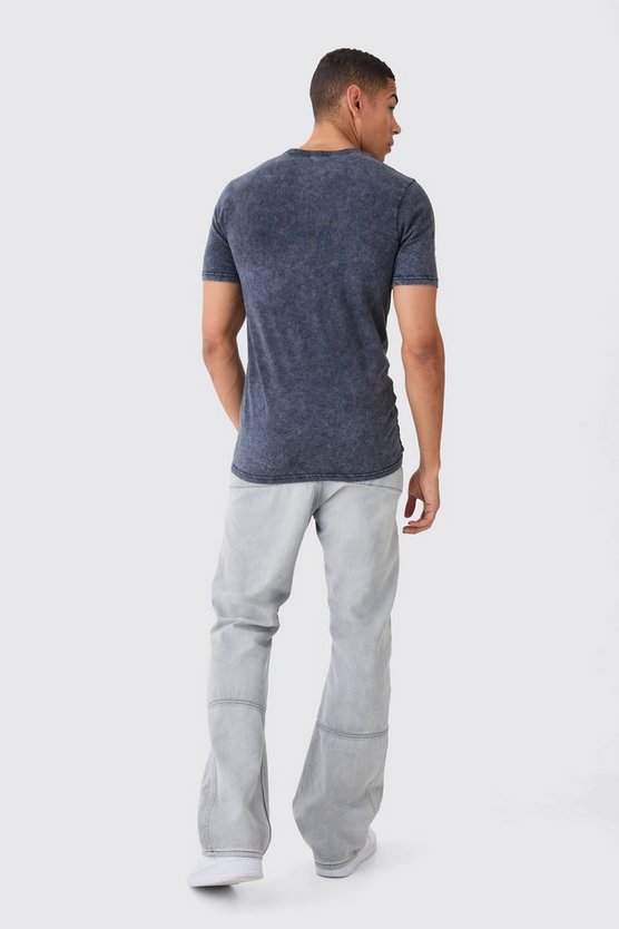 Muscle Fit Ofcl Acid Wash Crew Neck T-shirt