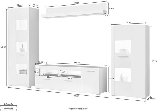 INOSIGN Wohnwand Corado, (Set, 4-St)