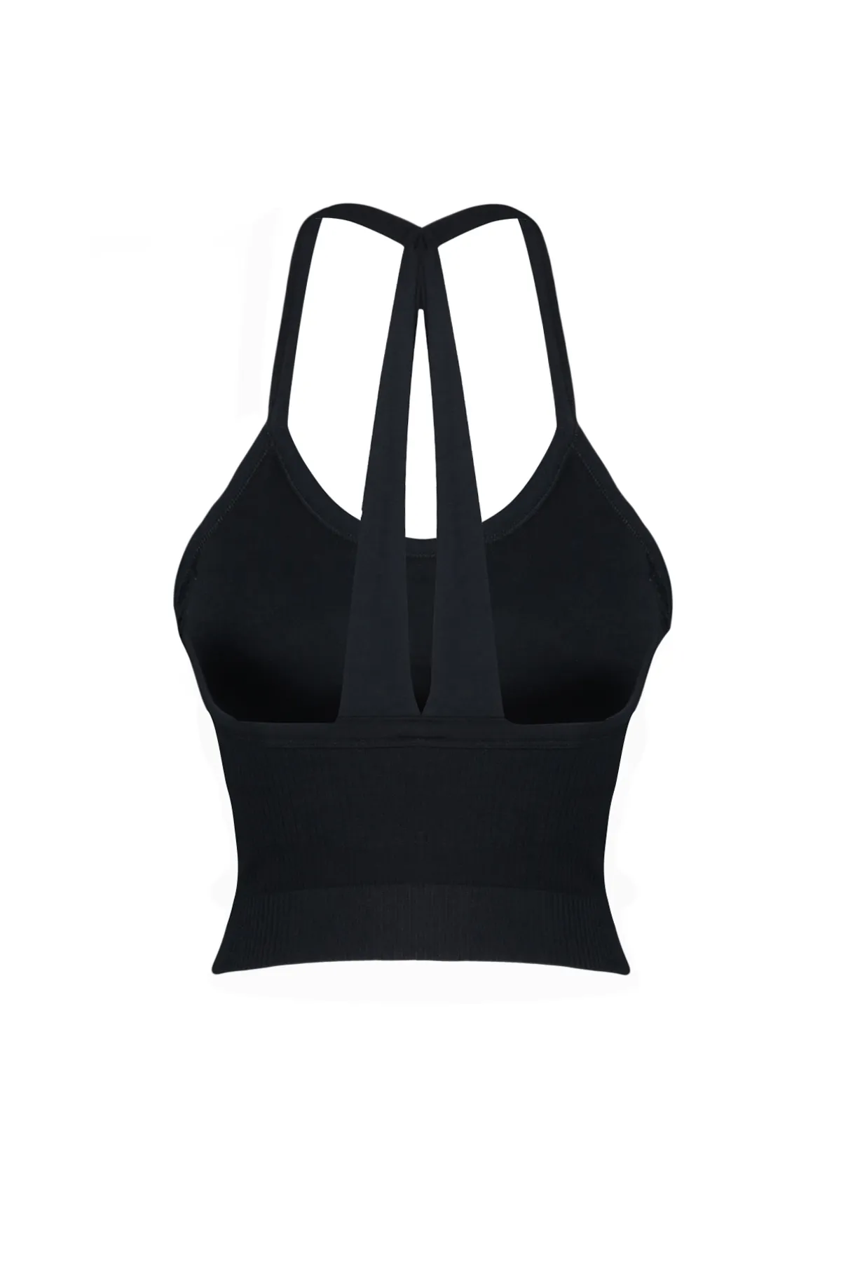 Trendyol Collection  Schwarzer, nahtloser/nahtloser 2-lagiger Sport-BH mit Neckholder und Innenpolster THMSS24SS00016