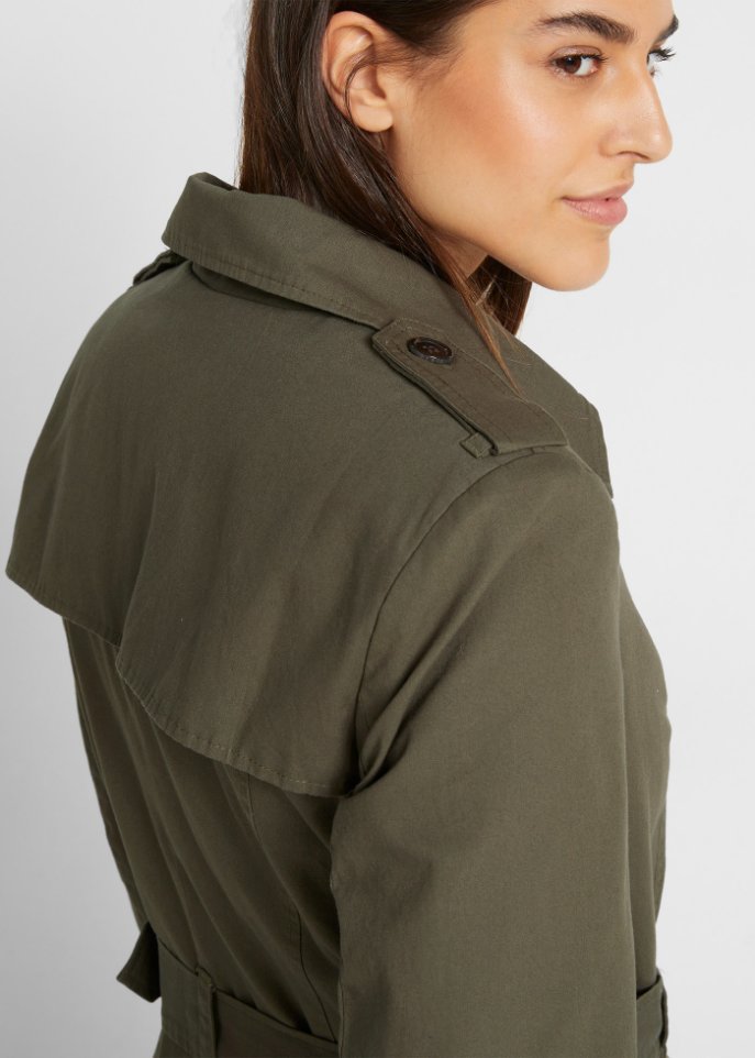 Long-Trenchcoat mit Taillengürtel