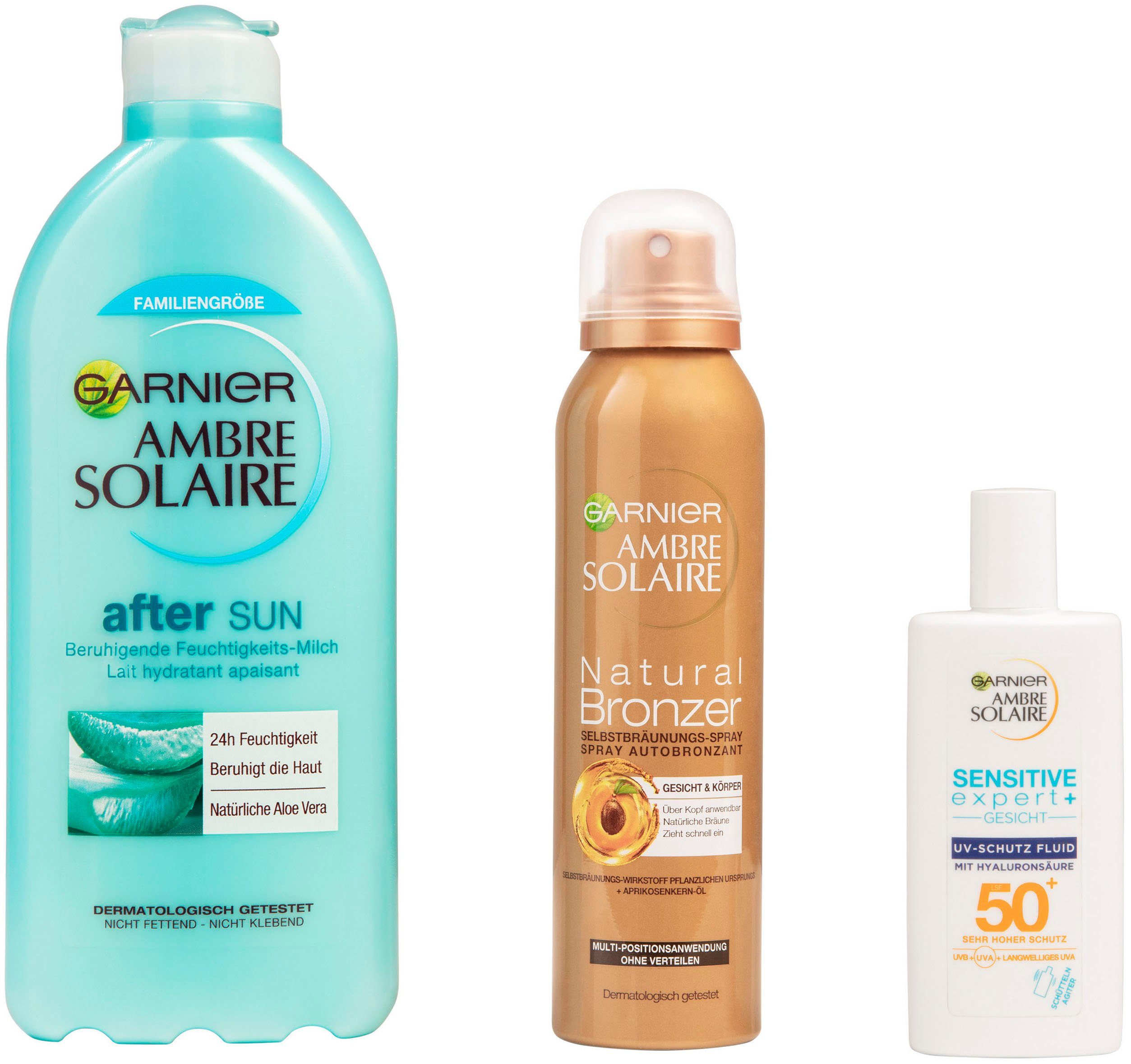 GARNIER Sonnenschutzfluid Ambre Solaire, Set, 3-tlg.