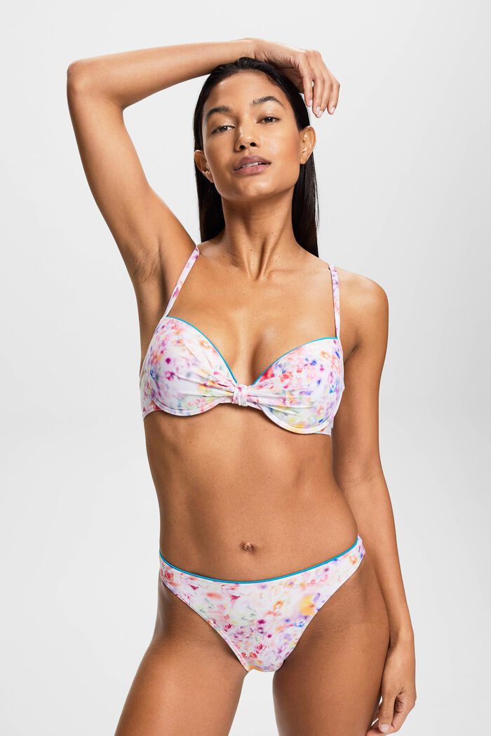 Wattiertes Bikinitop mit Bügel-Cups und Blümchenprint