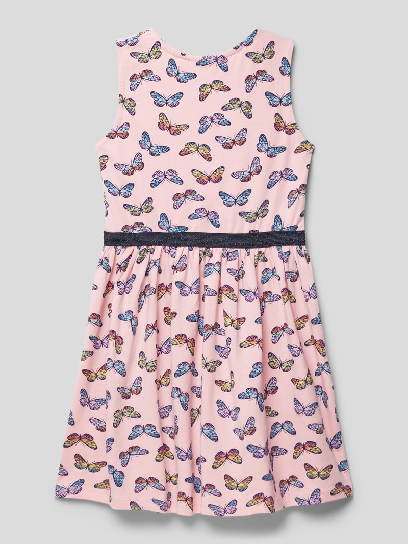 Kleid mit Allover-Muster in hellrosa