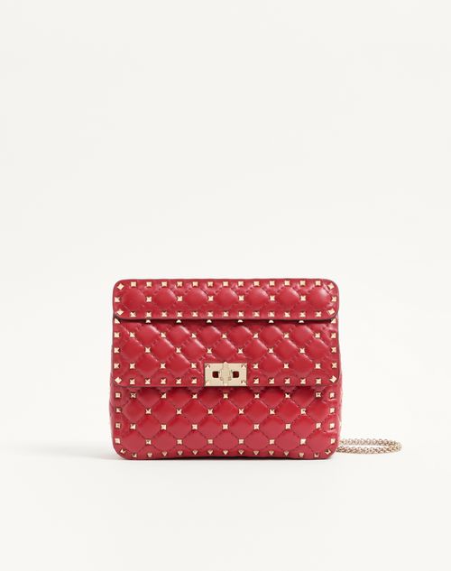 Bolsa média Rockstud Spike em couro napa.