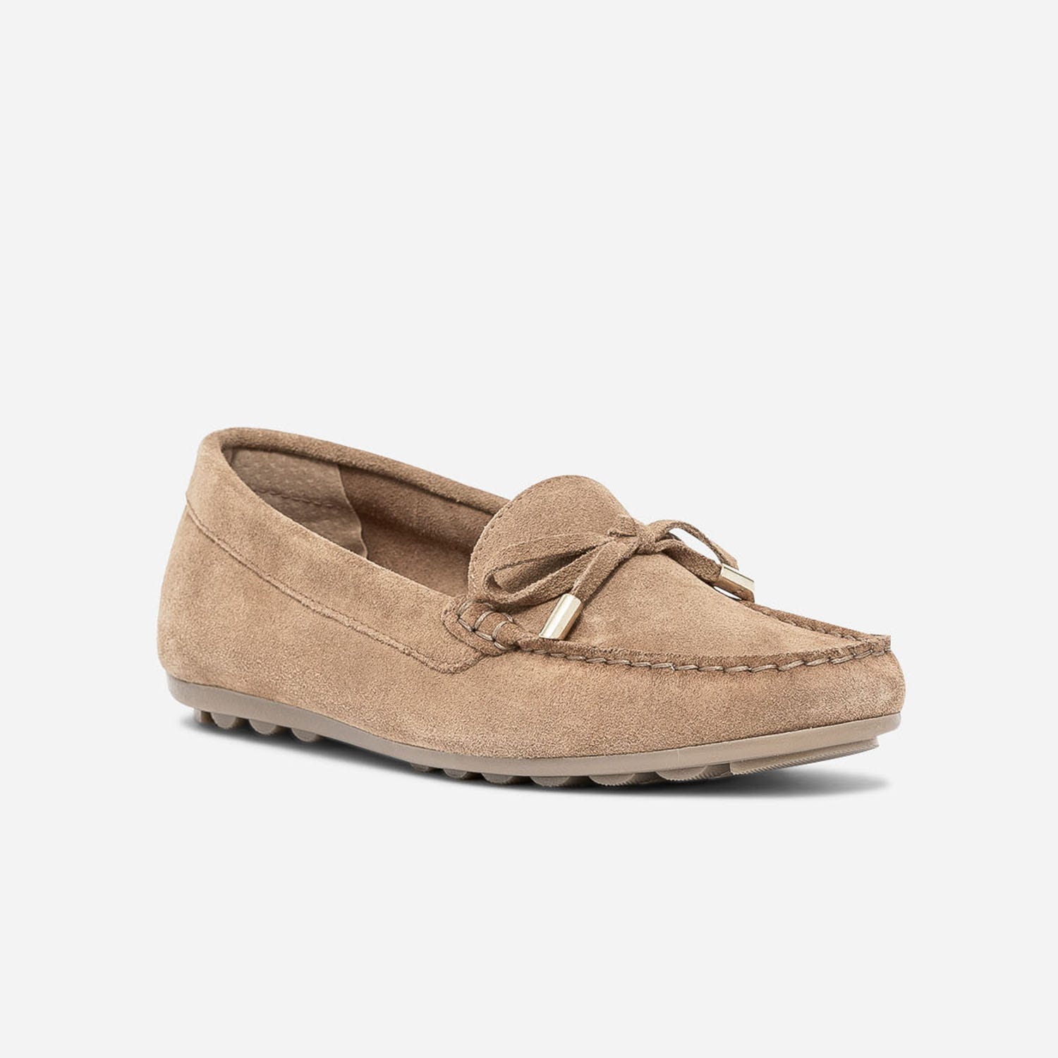 Mocassin camel en cuir velours éco-conçu