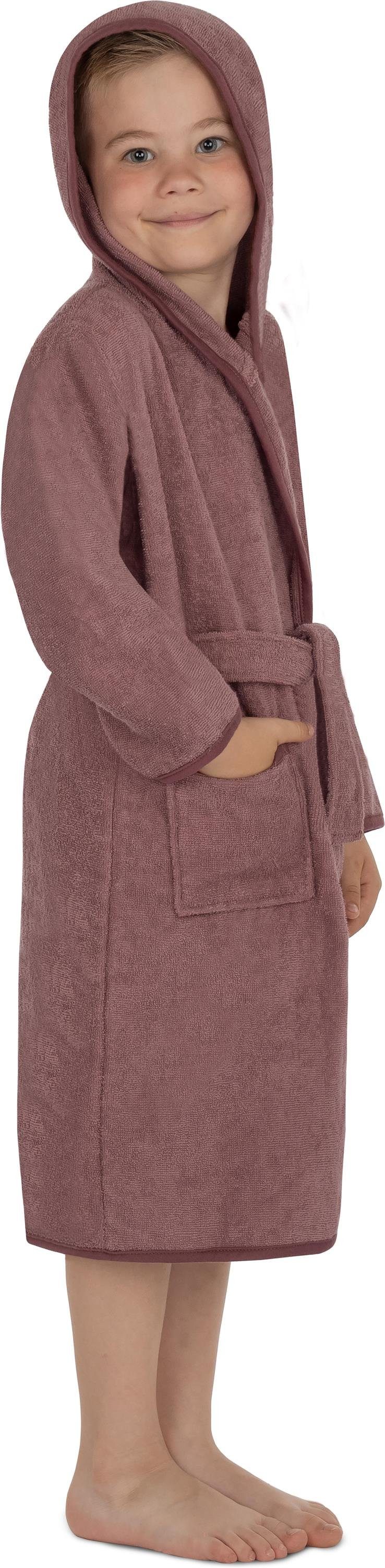 normani Kinderbademantel Kinder Bademantel aus Bio-Baumwolle Ljubljana, Bio-Baumwolle, Kapuze, Bindegürtel, Kinderbademantel aus weichem und schadtsofffreiem Material