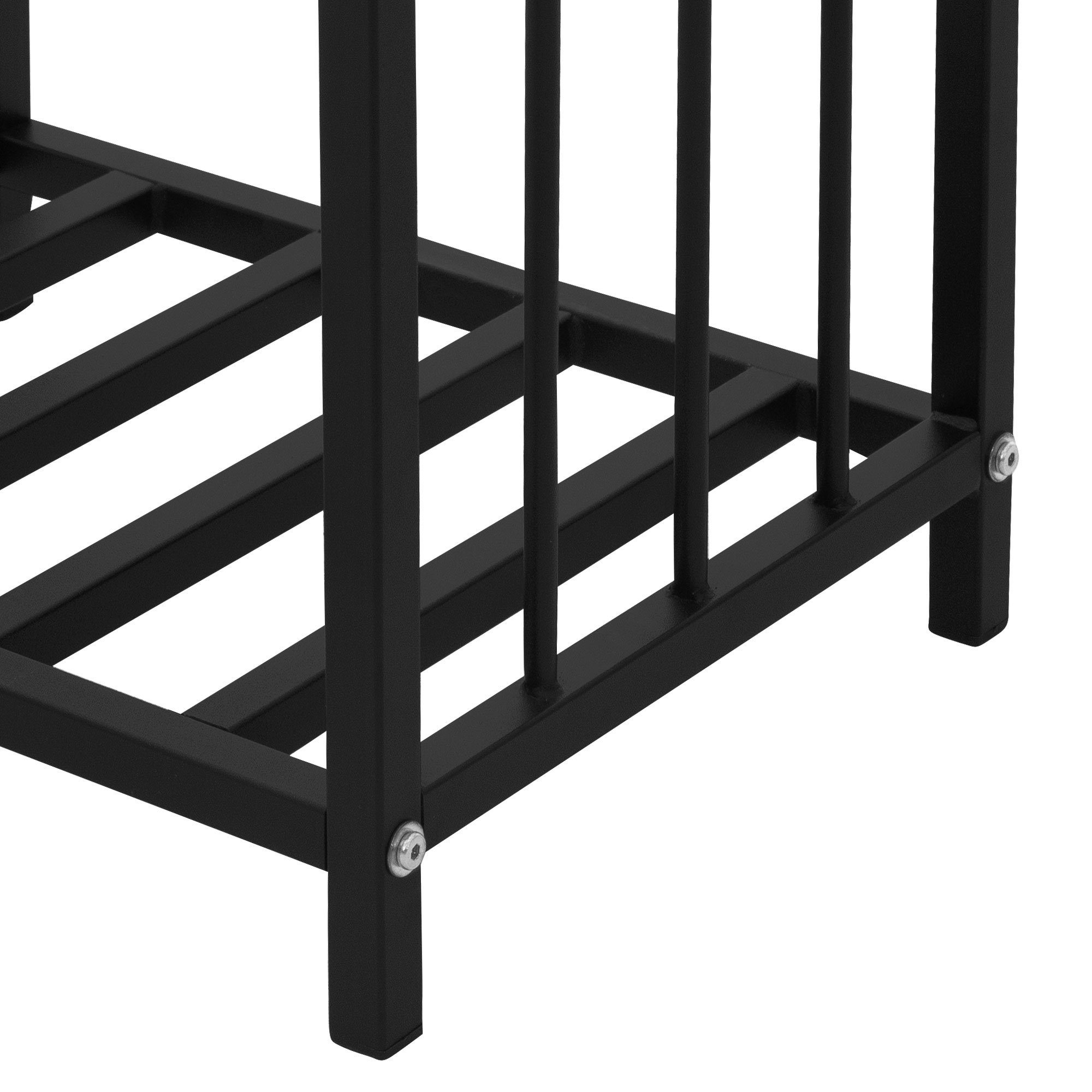 ML-DESIGN Kaminholzregal Brennholzregal Holzaufbewahrung Kaminholzständer Kaminholzhalter, BxTxH:33x43x46 cm, Schwarz 43x46x33cm rechteckig Metall Innen/Außen