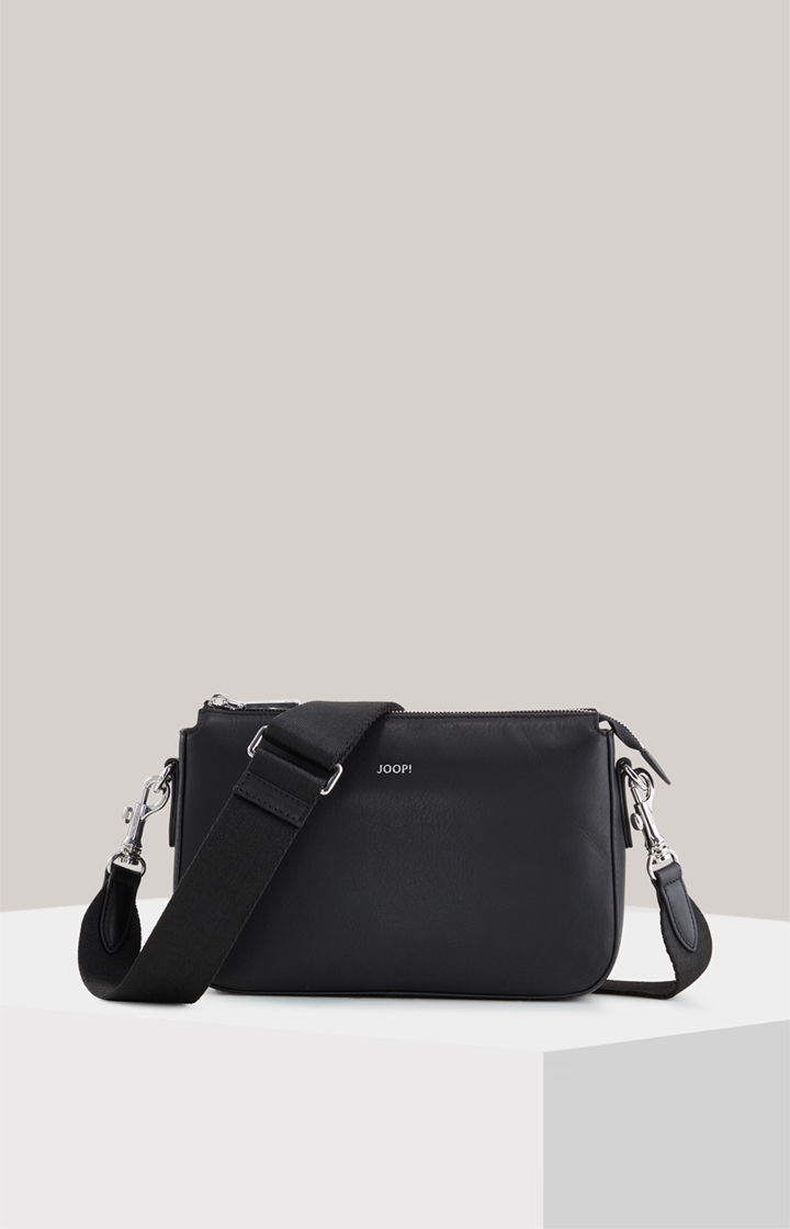 Leder-Schultertasche Sofisticato Jasmina in Schwarz