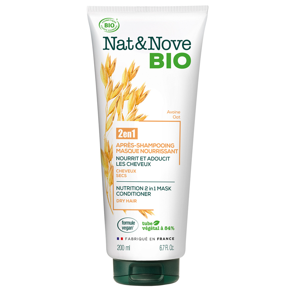 Nat & Nove Bio Après-shampooing - Masque 2 en 1 Nourrissant certifié bio Cheveux secs