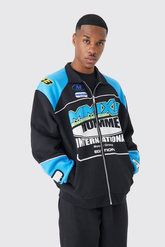 Kastige Oversize Moto-Bomberjacke