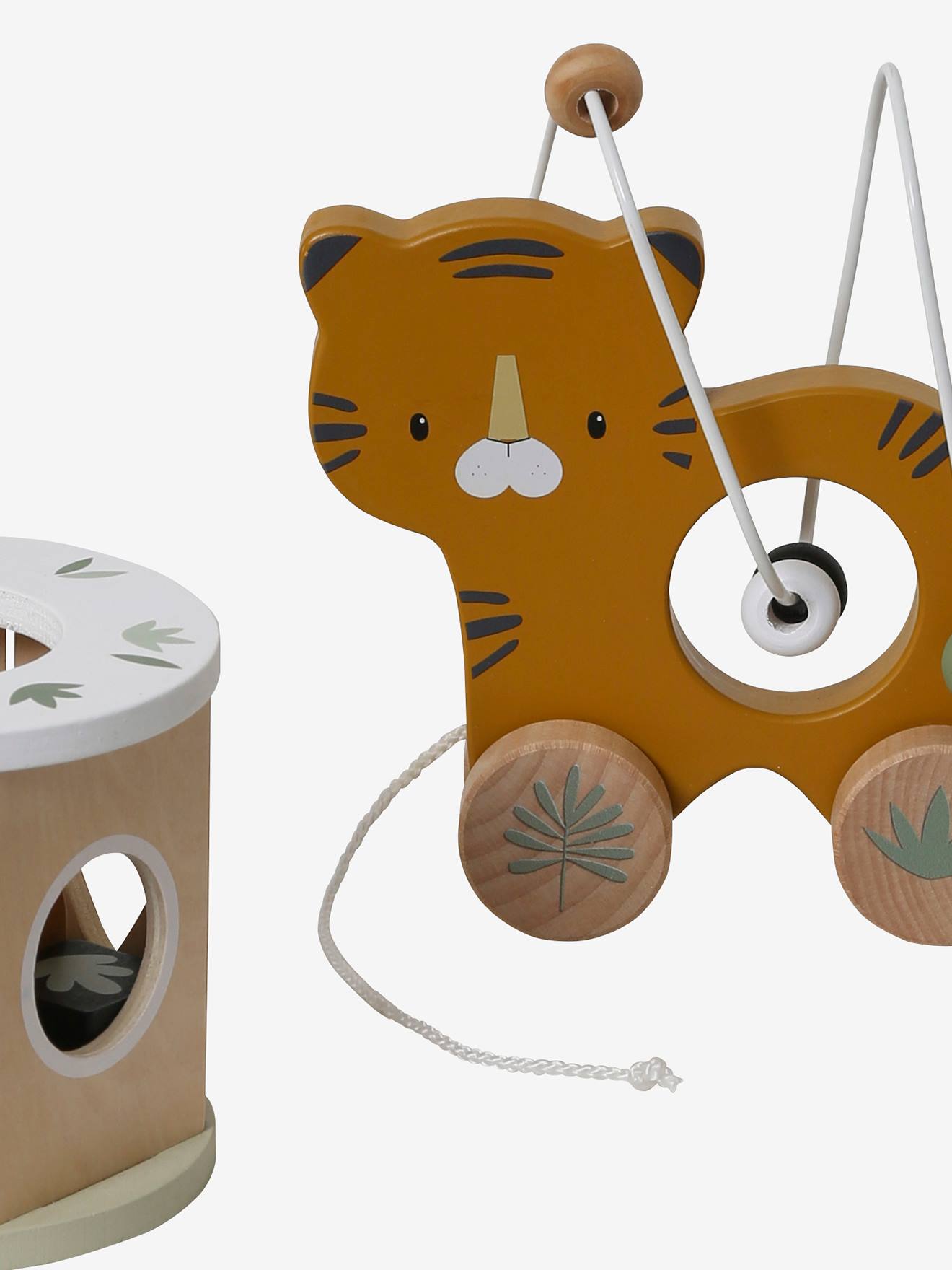 Vertbaudet 3-teiliges Baby Spielzeug-Set TANSANIA, Holz FSC - orange