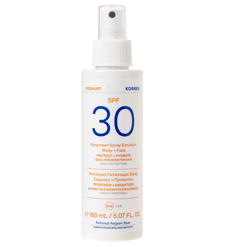 Korres Yoghurt Sonnenschutz Sprüh-Emulsion für Gesicht & Körper SPF30 150 ml