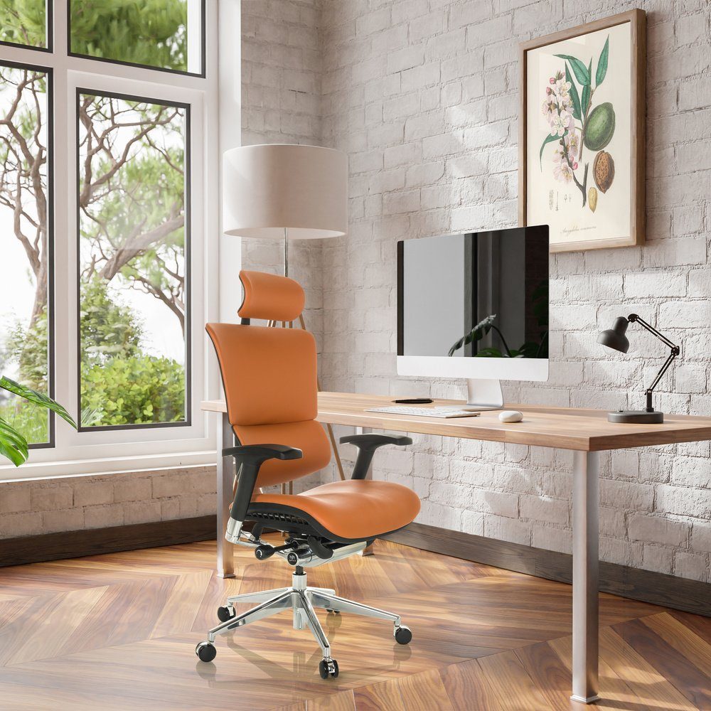 hjh OFFICE Drehstuhl Luxus Chefsessel ERGO-U2 L Leder (1 St), Bürostuhl ergonomisch
