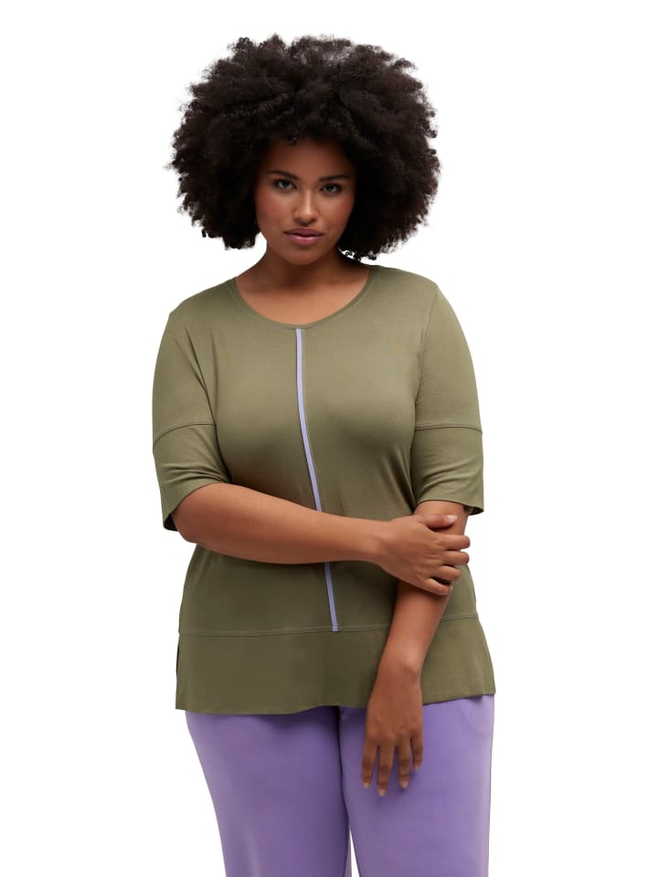 Ulla Popken Shirt in schilfgrün günstig kaufen 46-48