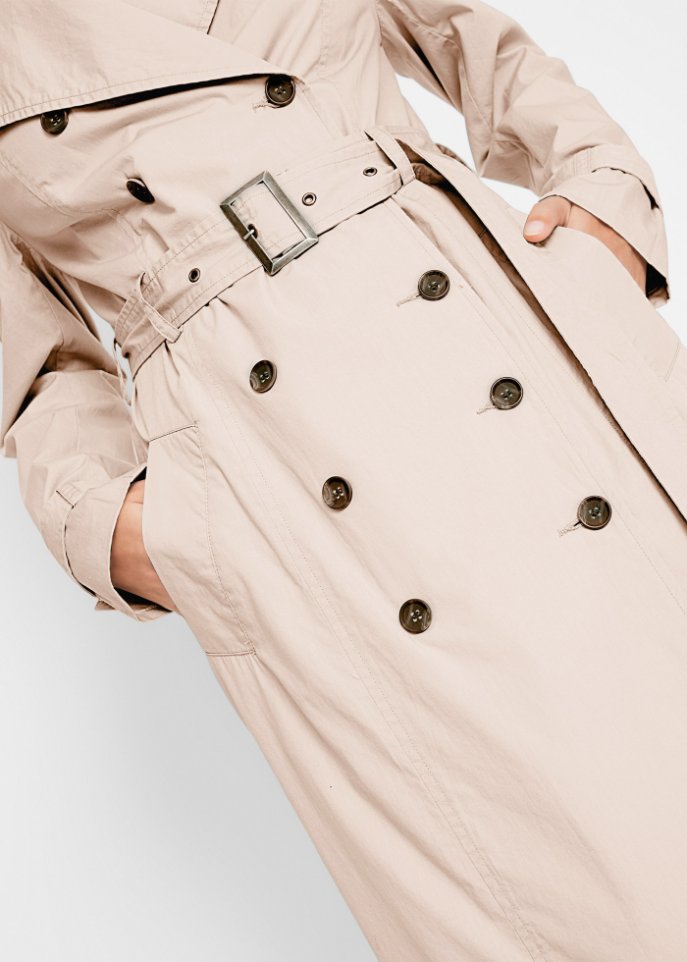 Long-Trenchcoat mit Taillengürtel