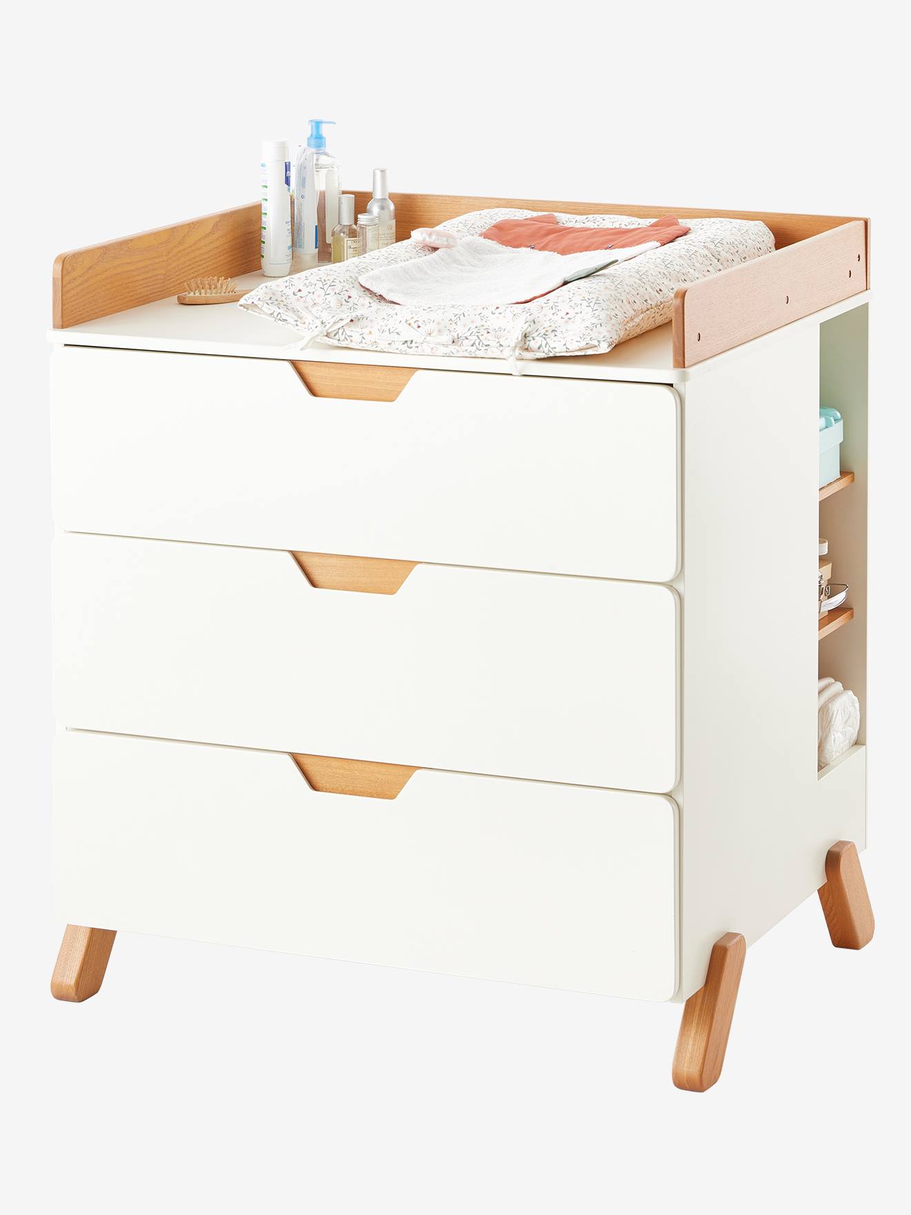 Vertbaudet Babyzimmer Wickelkommode PIROUETTE - weiß/natur