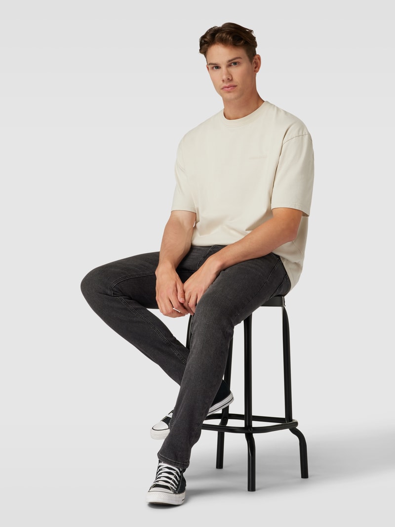 Slim Fit Jeans im 5-Pocket-Design Modell 'GLENN' in schwarz
