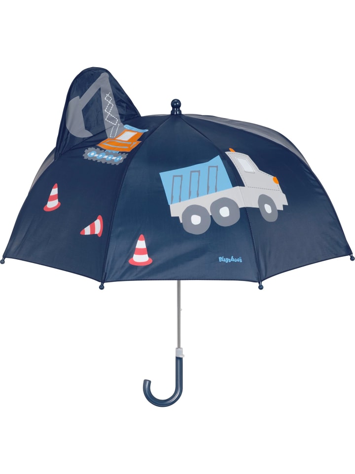 Playshoes 3D Regenschirm Baustelle in Marine günstig kaufen onesize