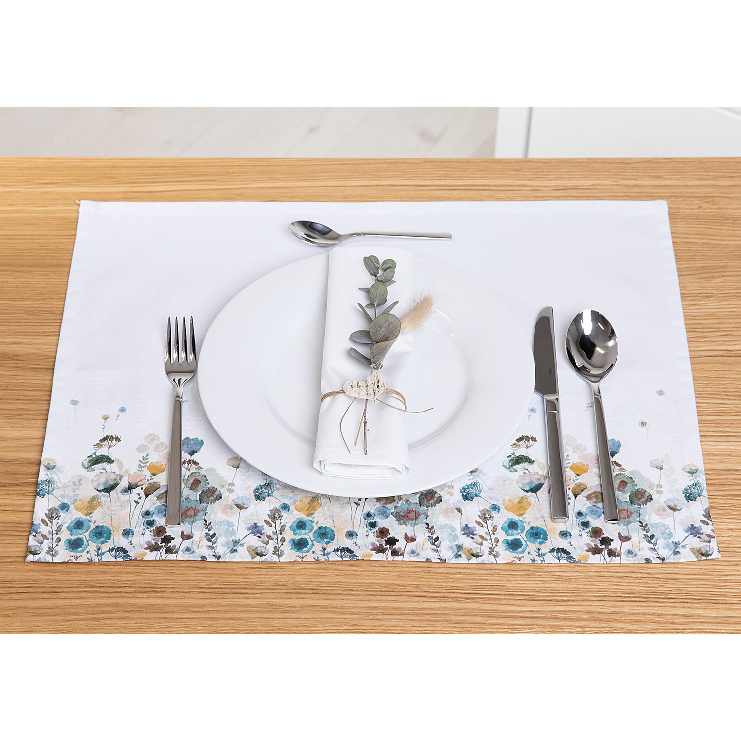 buttinette Tischsets, weiß, 40 x 50 cm, 2 Stück