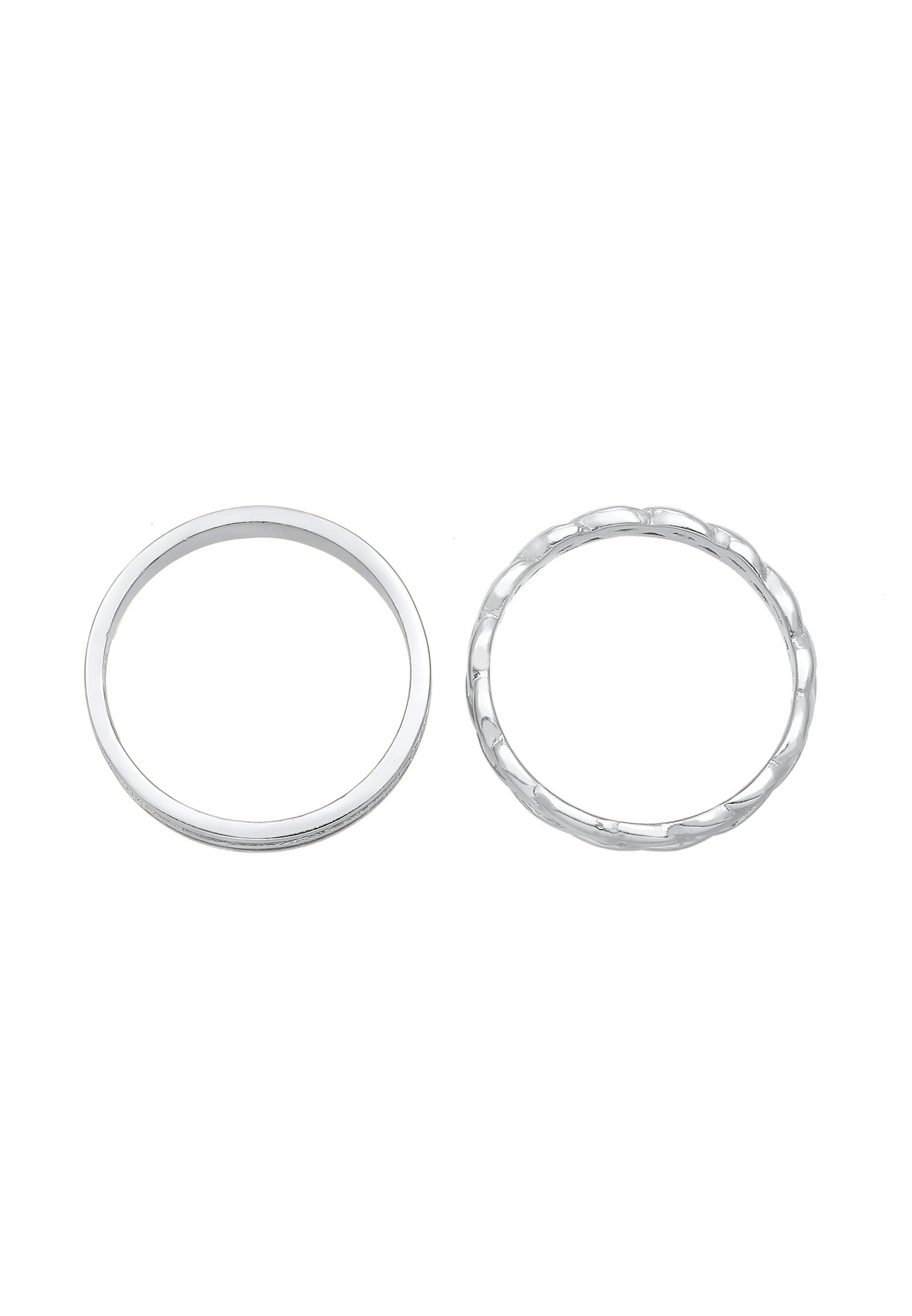 Elli Bandring Basic Braid Knot 2-piece Set 925 Silver
