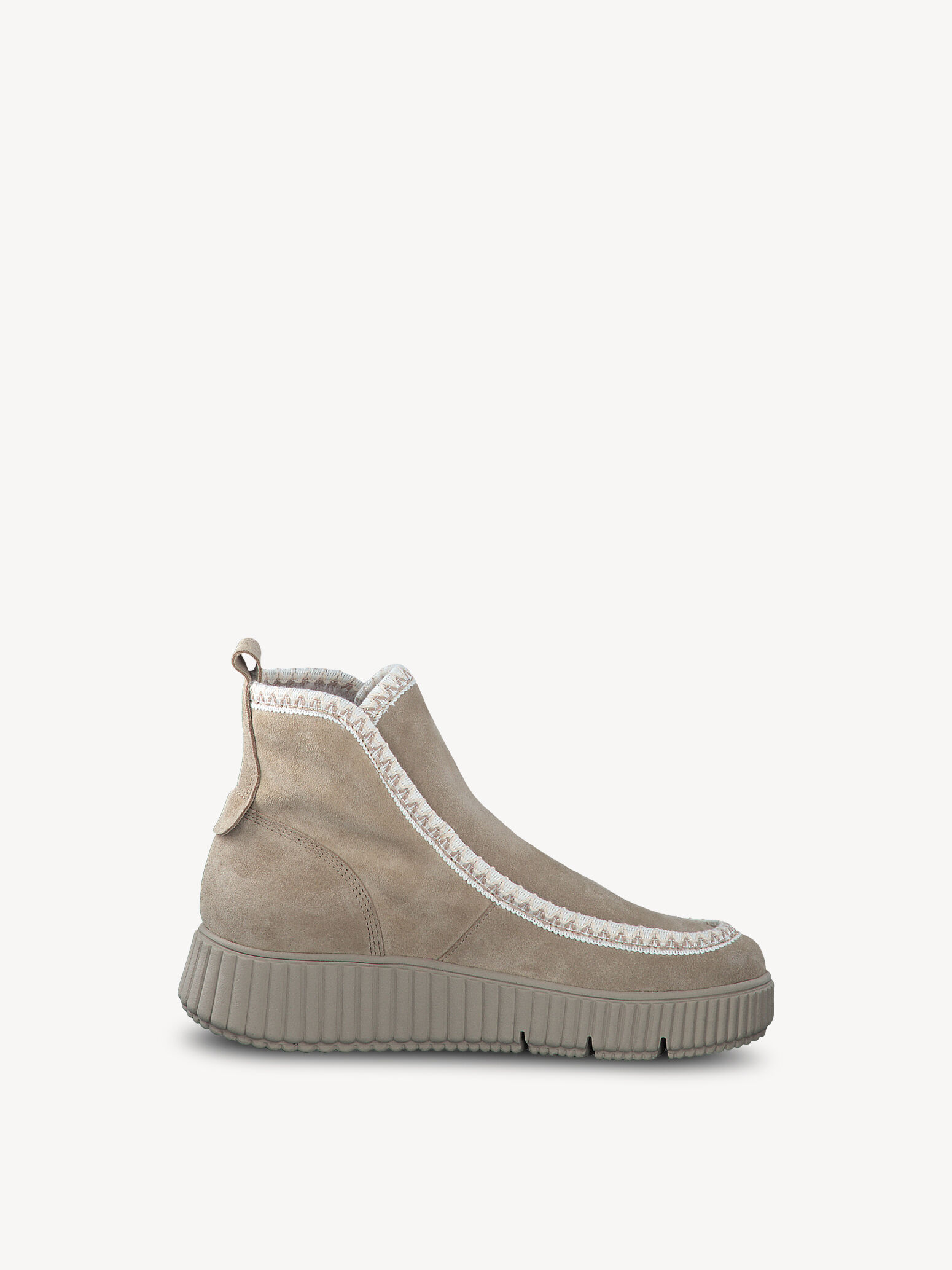 Bottine en cuir - beige doublure chaude