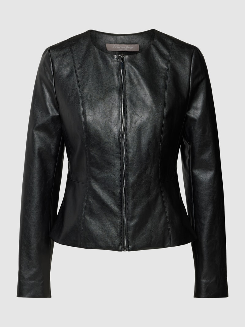Jacke in Leder-Optik in schwarz