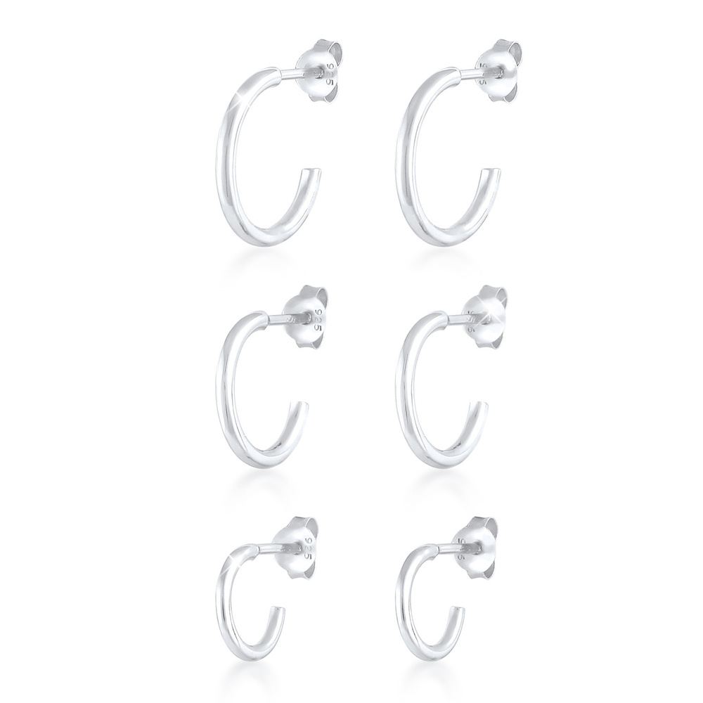 Elli Elli Boucles d'Oreilles Tendance Basique Boucles d'Oreilles Femme - (925/1000) Ar Boucles d'oreilles