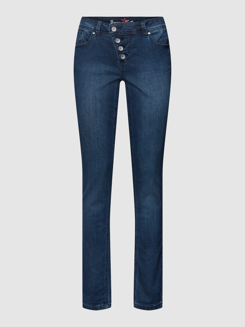 Skinny Fit Jeans mit Stretch-Anteil Modell 'Malibu Strech Denim' in marineblau