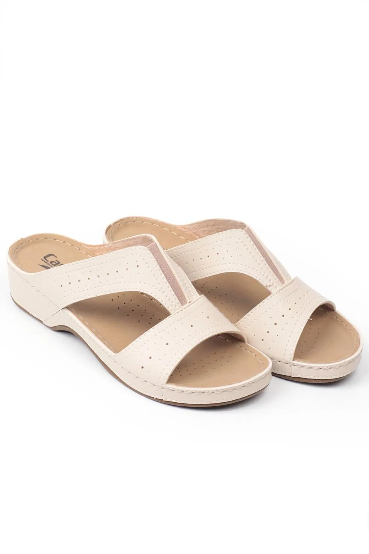 Capone Outfitters  Capone Z0426 Anatomische Komfort-Hausschuhe für Damen in Beige