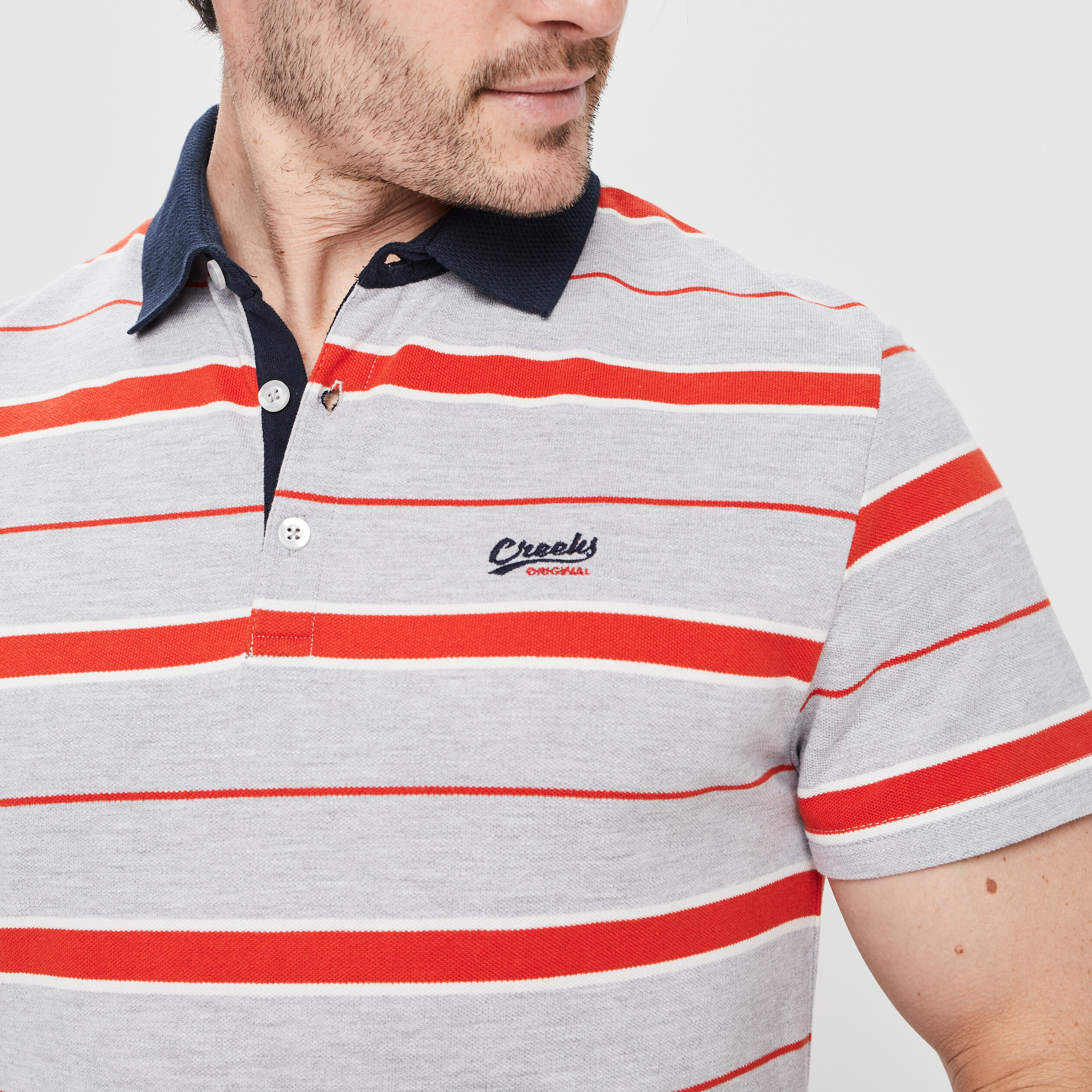 Polo manches courtes Creeks gris homme | La Halle