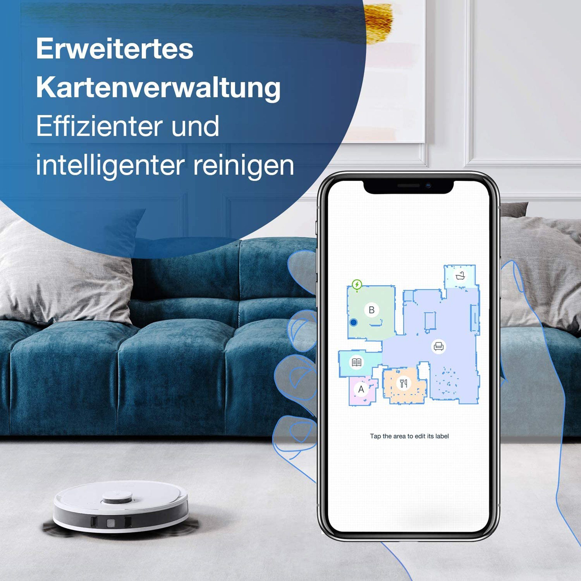 ECOVACS Nass-Trocken-Saugroboter DEEBOT N8 Pro, beutellos, mit modernster Hinderniserkennungstechnologie