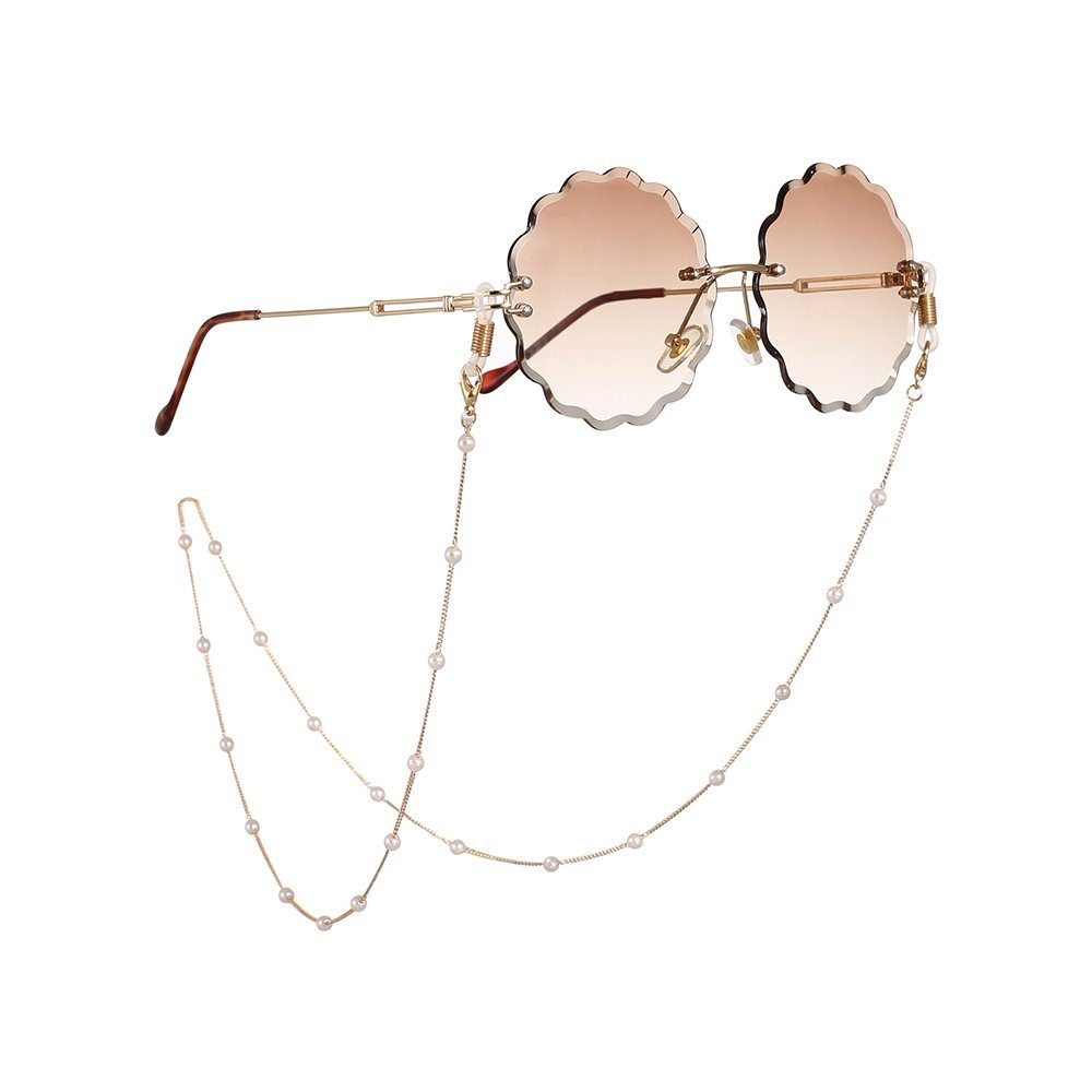 Sarfly Brillenkette Brillenketten Peral Gold Brillenkette, 70cm