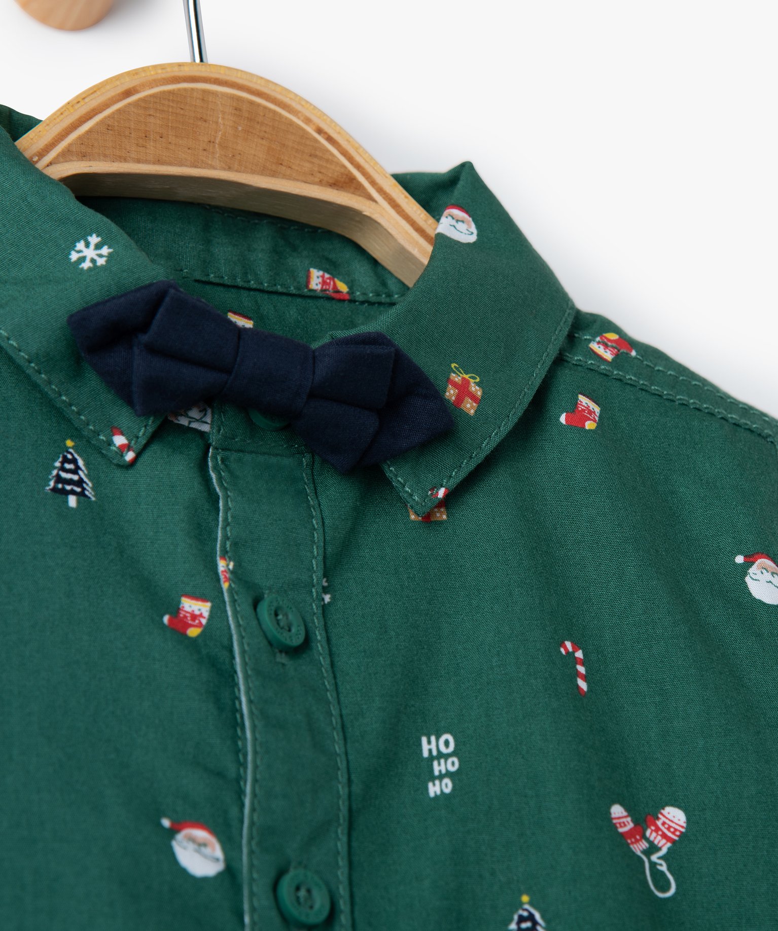 Chemise bébé Garçon à motifs de Nol avec noeud papillo... vert | GEMO