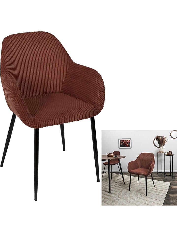 THE HOME DECO FACTORY 2er-Set: Sessel in Rot/ Orange - (B)59 x (H)85 x (T)55,7 cm günstig kaufen onesize