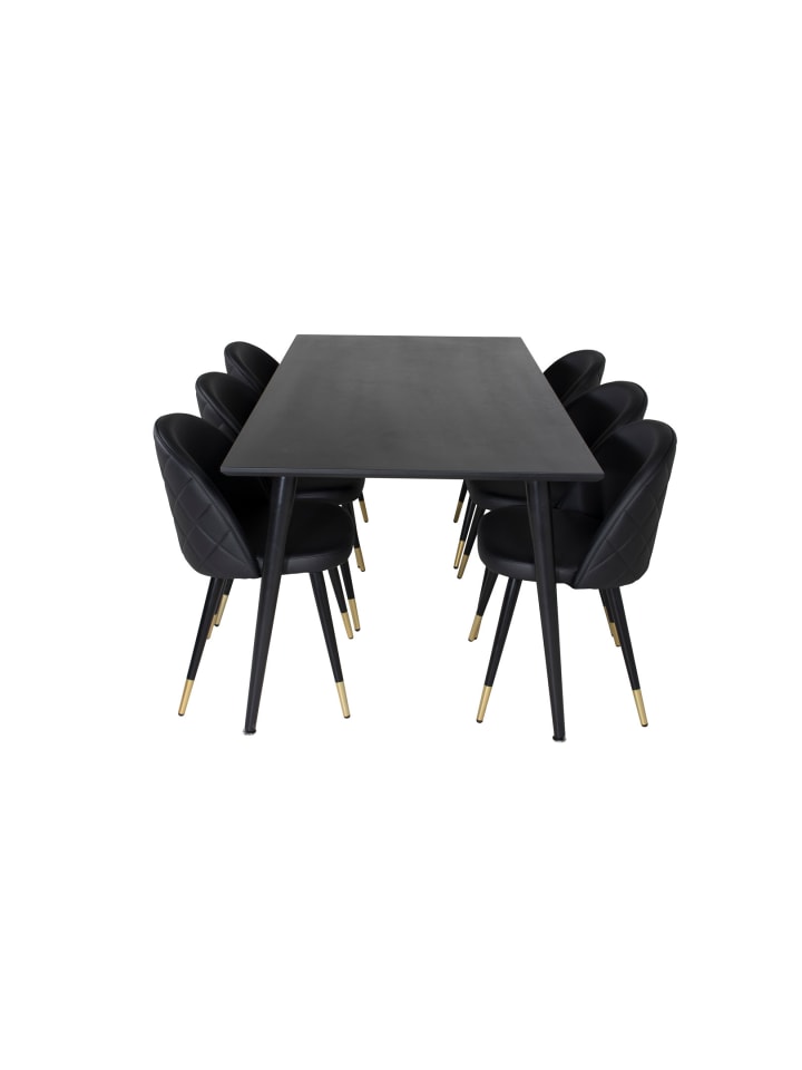 ebuy24 Essgruppe Dipp 50 (7-teilig) Schwarz 90 x 180 cm günstig kaufen onesize