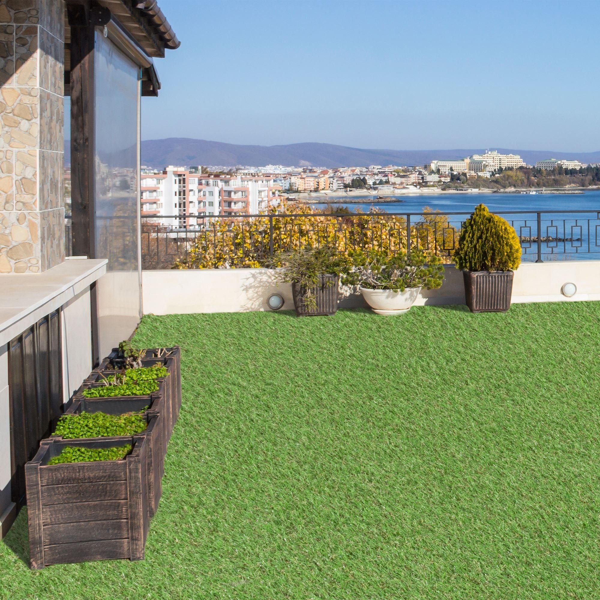 Kunstrasen Wimbledon, Steffensmeier, Rechteckig, Balkon, In- und Outdoor geeignet, UV-beständig