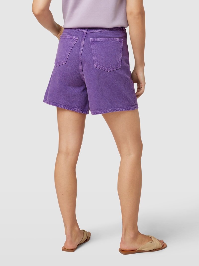 Jeansshorts mit Leinen-Anteil in mauve