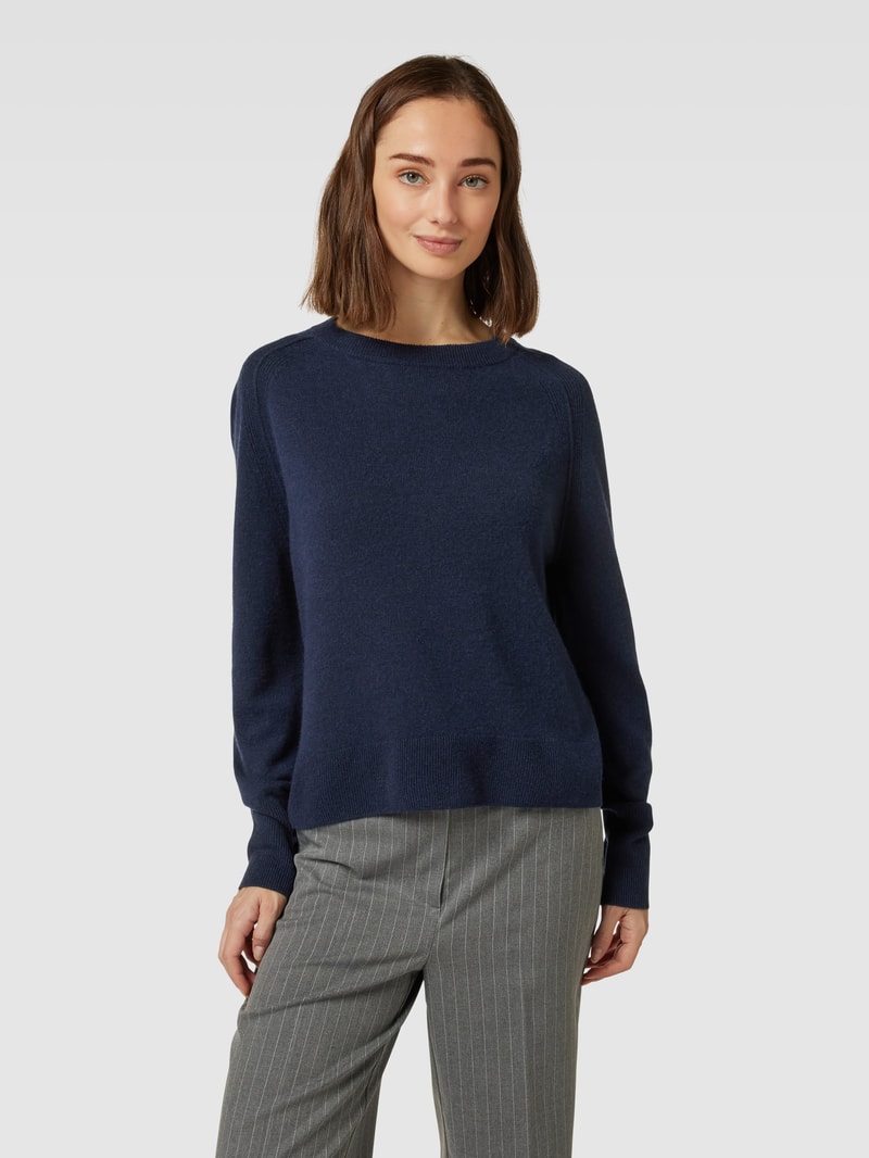 Strickpullover aus Kaschmir mit Rundhalsausschnitt in marineblau