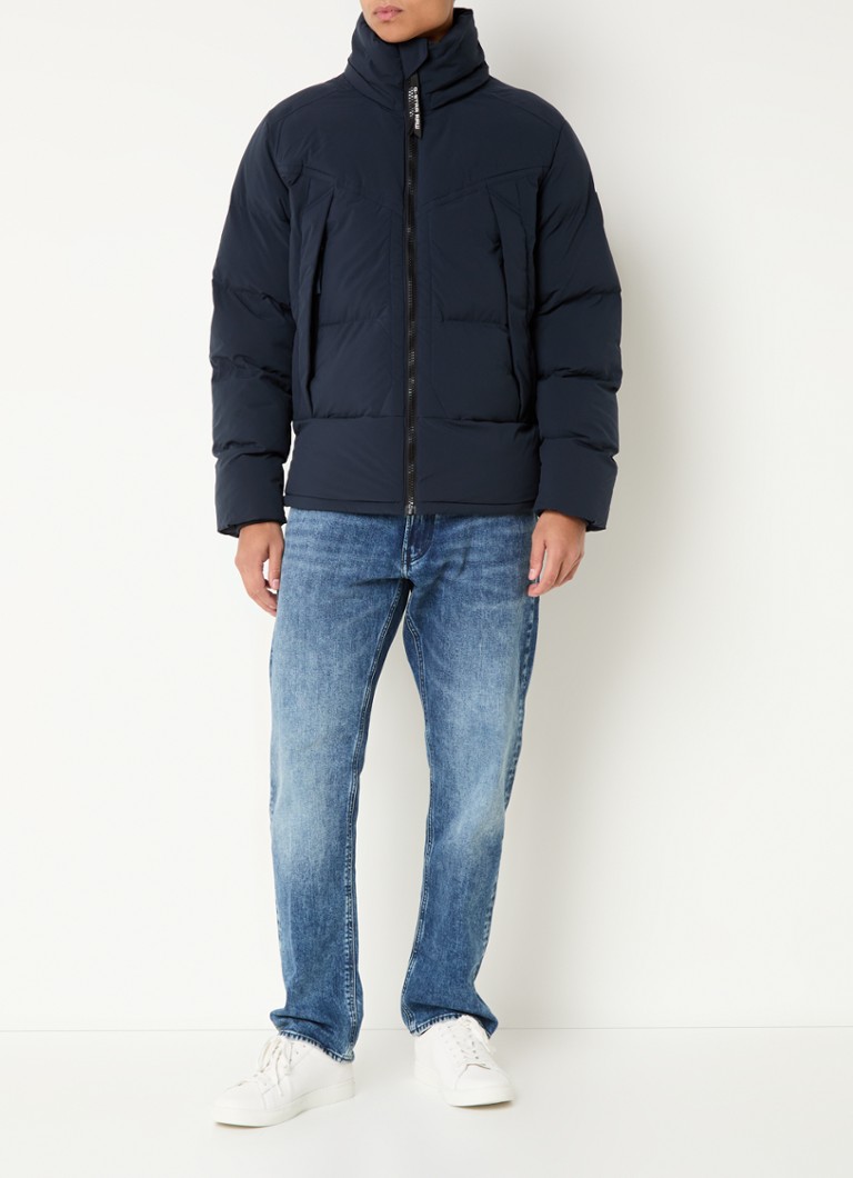 Jaqueta puffer G-Star RAW G-Whistler 2.0 com capuz removível e bolsos com zíper.