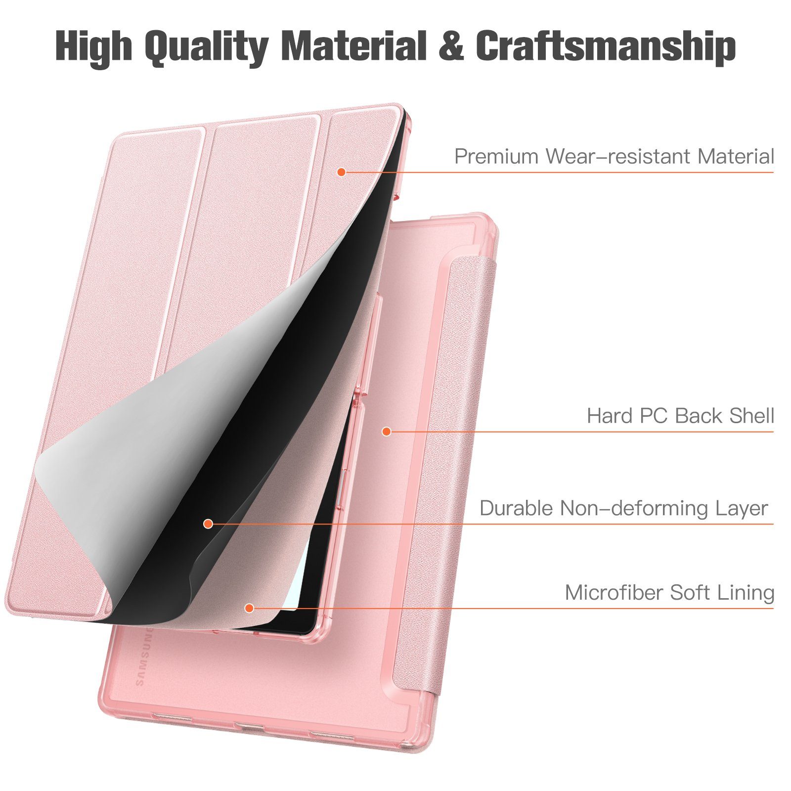 Fintie Tablet-Hülle Hülle für Samsung Galaxy Tab A8 10.5 Zoll 2021 SM-X200/X205/X207 10.5 Zoll, Ultradünn Hülle mit Transparenter Rückseite Cover und Auto Schlaf/Wach