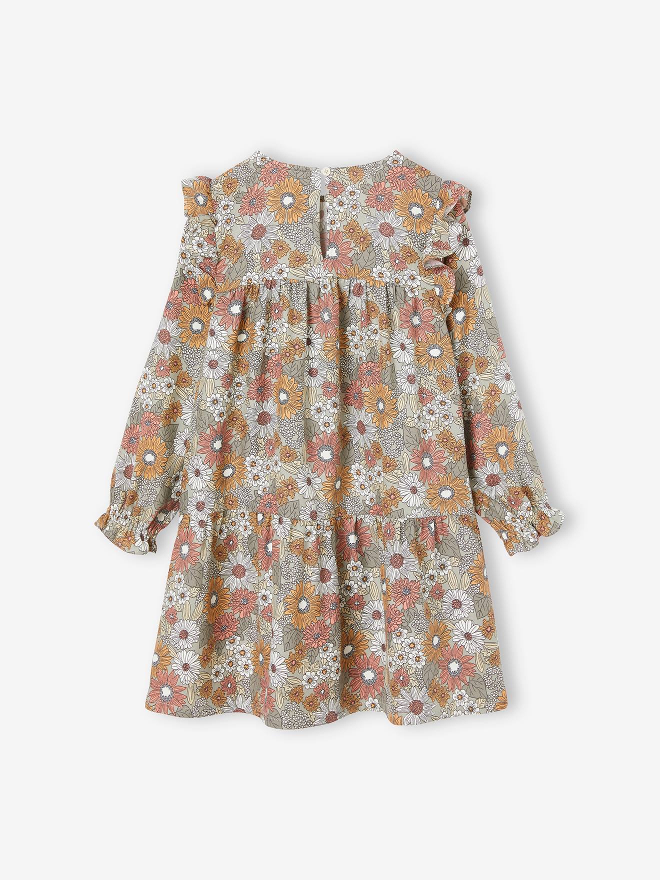 Vertbaudet Mädchen Volantkleid Oeko-Tex - wollweiß