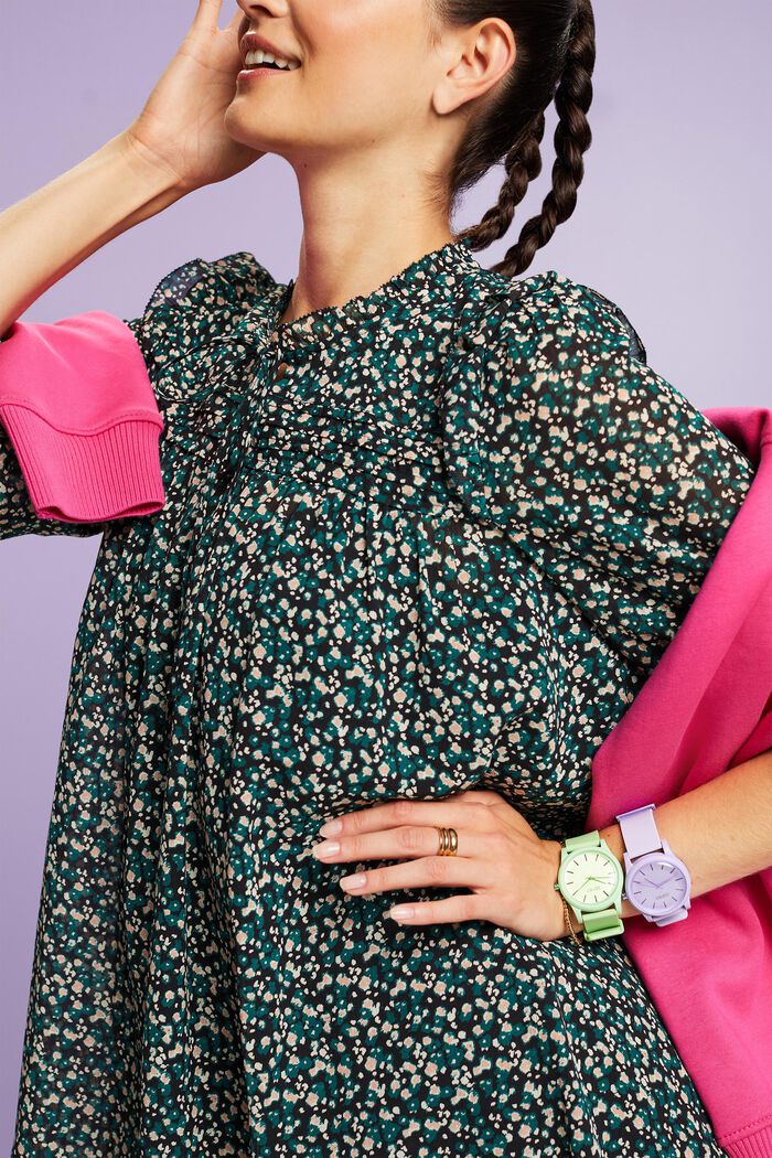 Gemustertes Chiffon-Minikleid