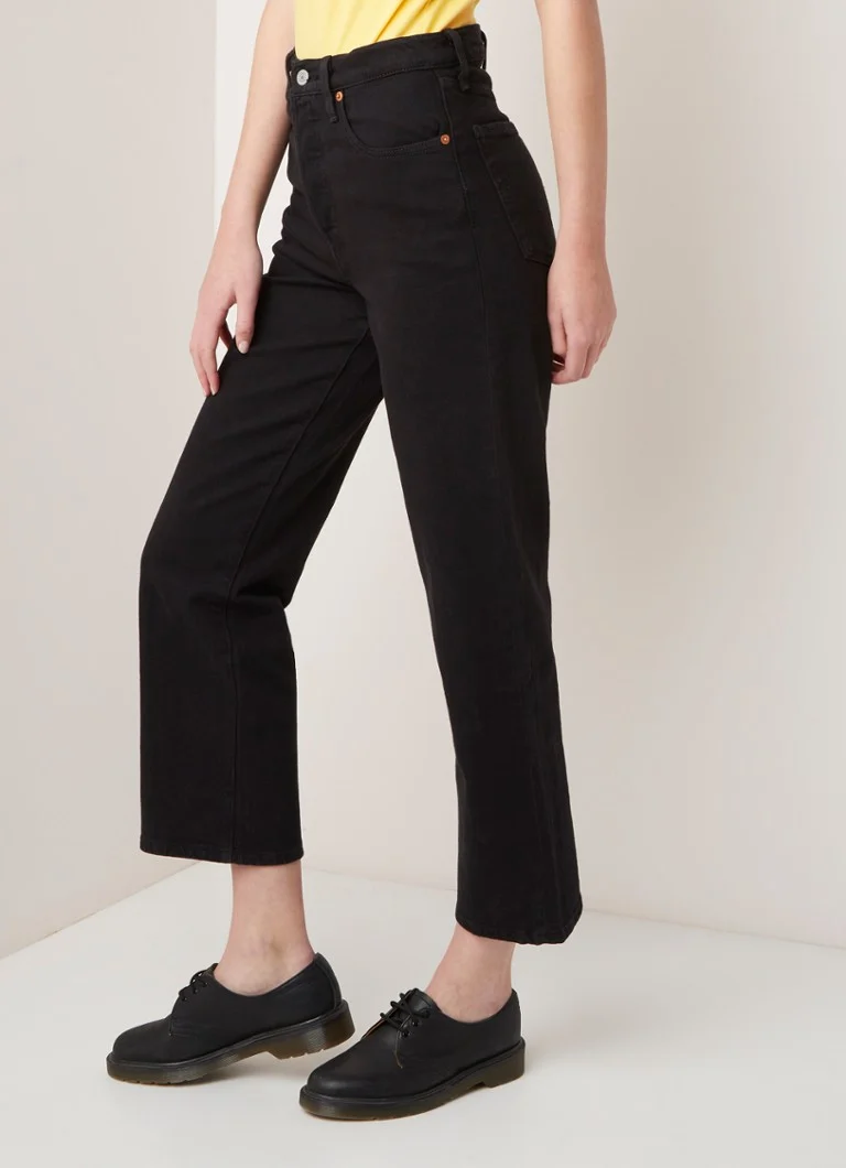 Blugi Levi's Ribcage cu talie înaltă și croială dreaptă, croiți