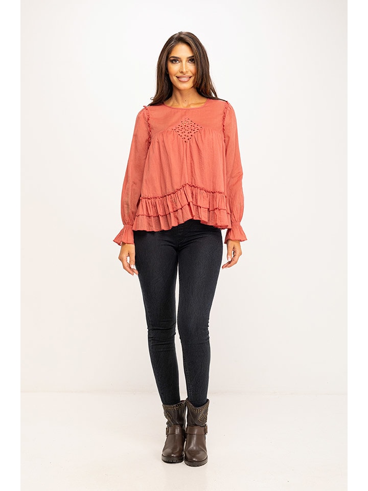 Peace & Love Bluse in Orange günstig kaufen