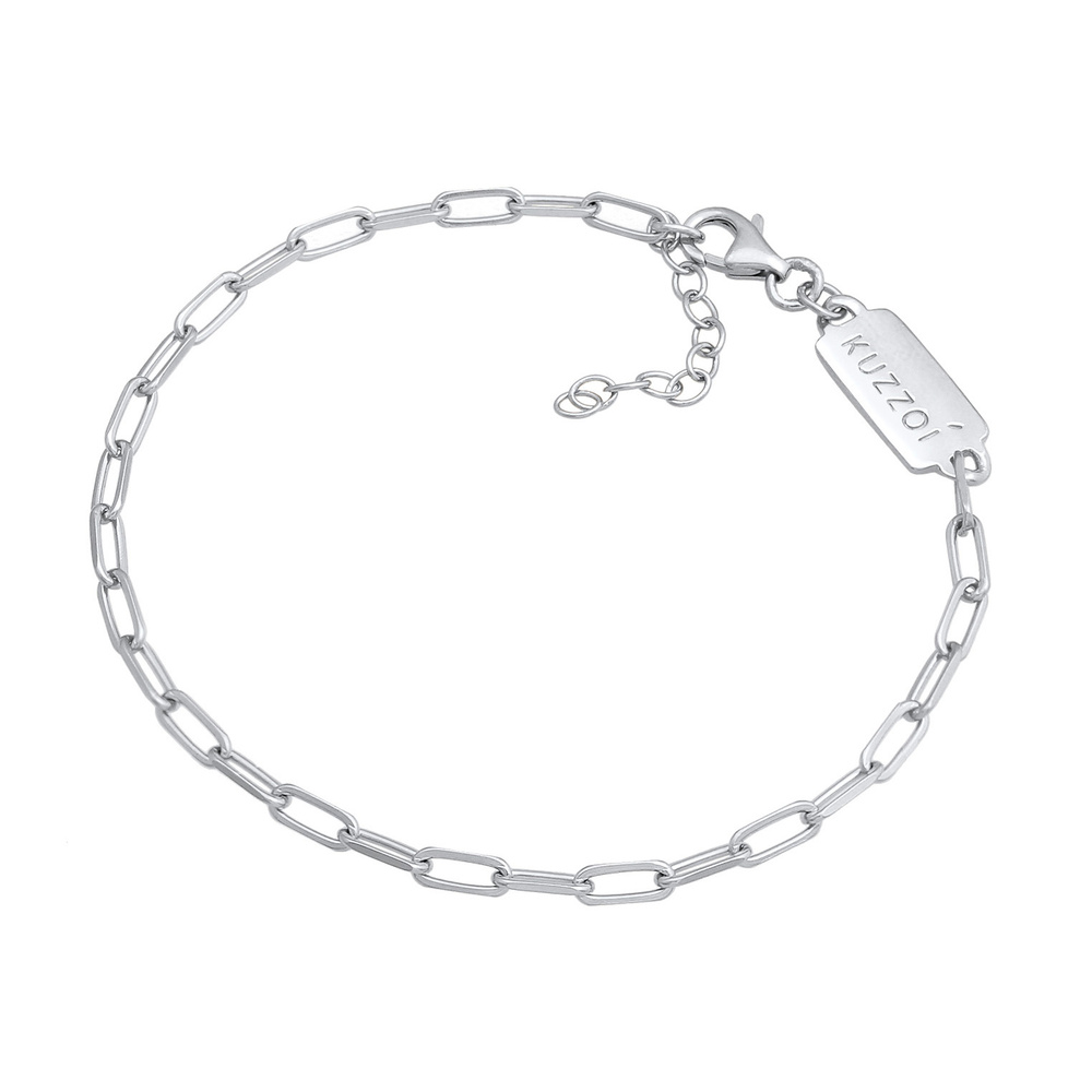 KUZZOI KUZZOI Bracelet Hommes Regard de chaîne Ovale en argent sterling 925 Bracelet