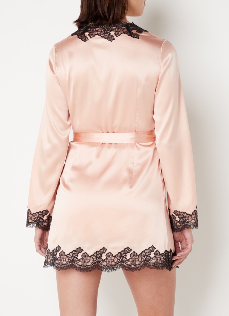 Hedvábné kimono Agent Provocateur Amelea s krajkou