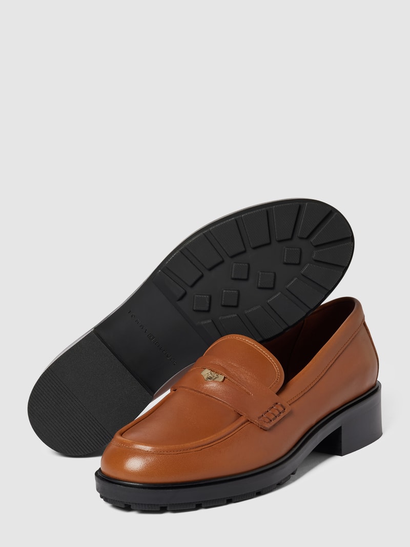 Penny-Loafer aus echtem Leder Modell 'ICONIC' in cognac