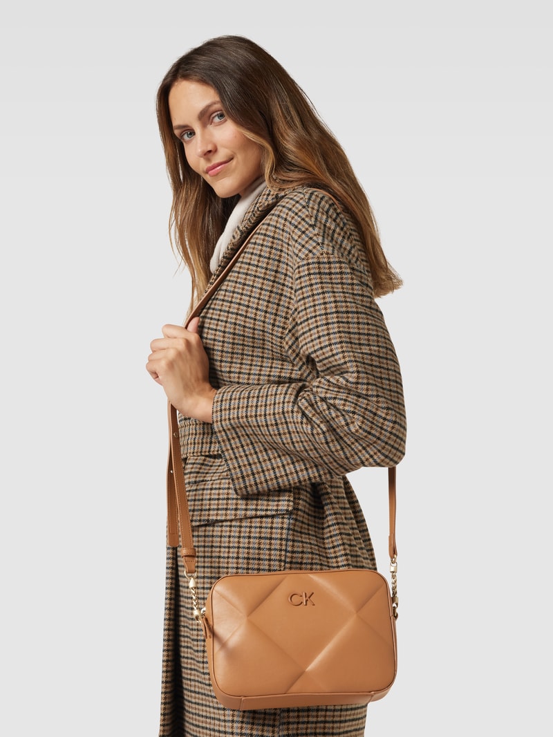 Handtasche in Leder-Optik Modell 'QUILT' in cognac