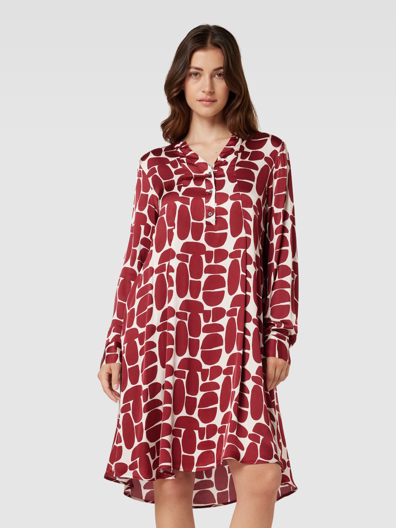 Tunikakleid mit Allover-Muster Modell 'Ester New' in bordeaux rot