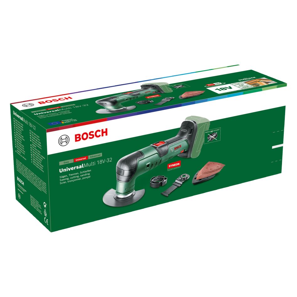 Bosch Green 0603105000 UniversalMulti 18V-32 Ασύρματο σετ πολυεργαλείων χωρίς μπαταρίες και φορτιστή σε κουτί